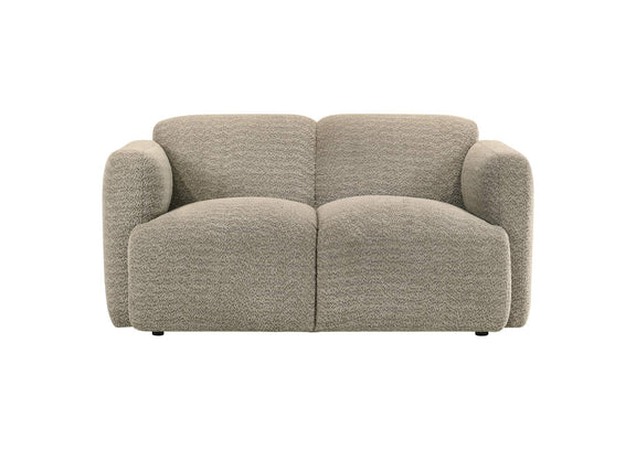 509815 Dorset Fabric Upholstered Round Track Arm Loveseat Brown