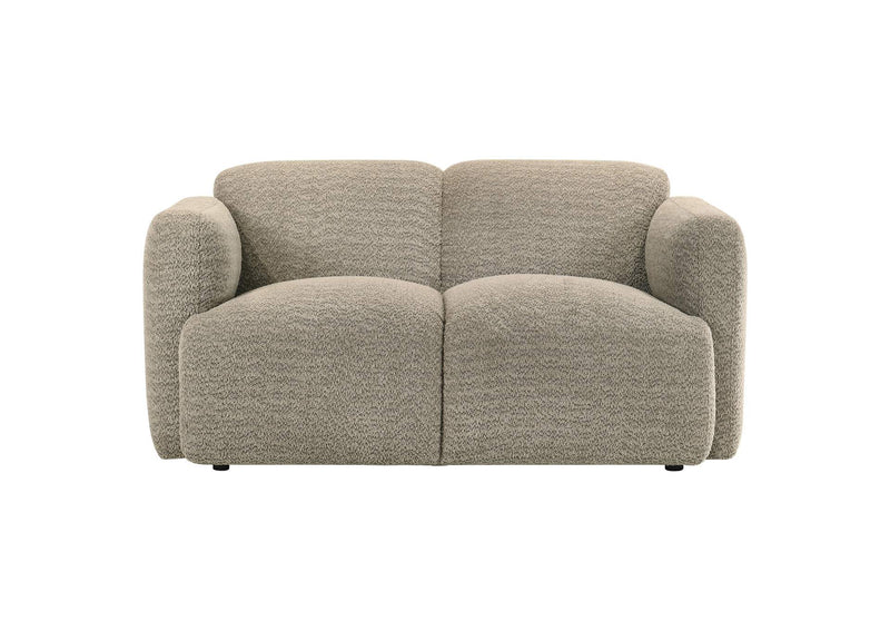 509815 Dorset Fabric Upholstered Round Track Arm Loveseat Brown