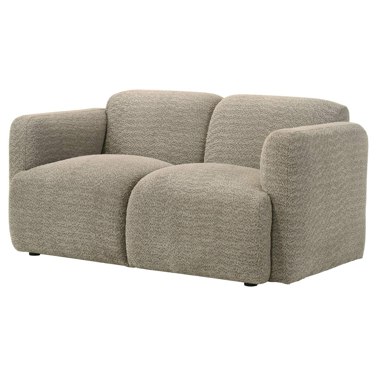 509815 Dorset Fabric Upholstered Round Track Arm Loveseat Brown