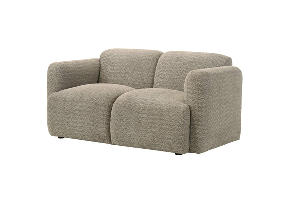 509815 Dorset Fabric Upholstered Round Track Arm Loveseat Brown