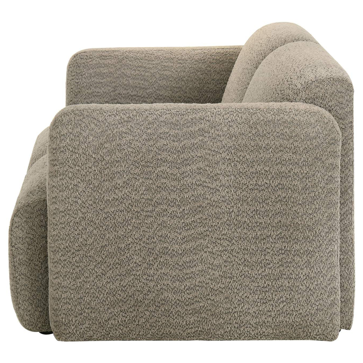 509815 Dorset Fabric Upholstered Round Track Arm Loveseat Brown