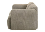 509815 Dorset Fabric Upholstered Round Track Arm Loveseat Brown