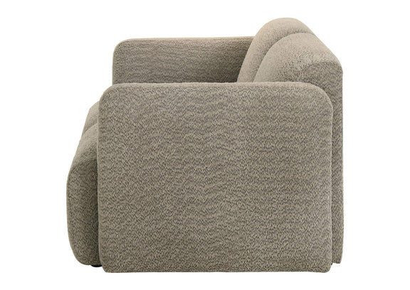 509815 Dorset Fabric Upholstered Round Track Arm Loveseat Brown
