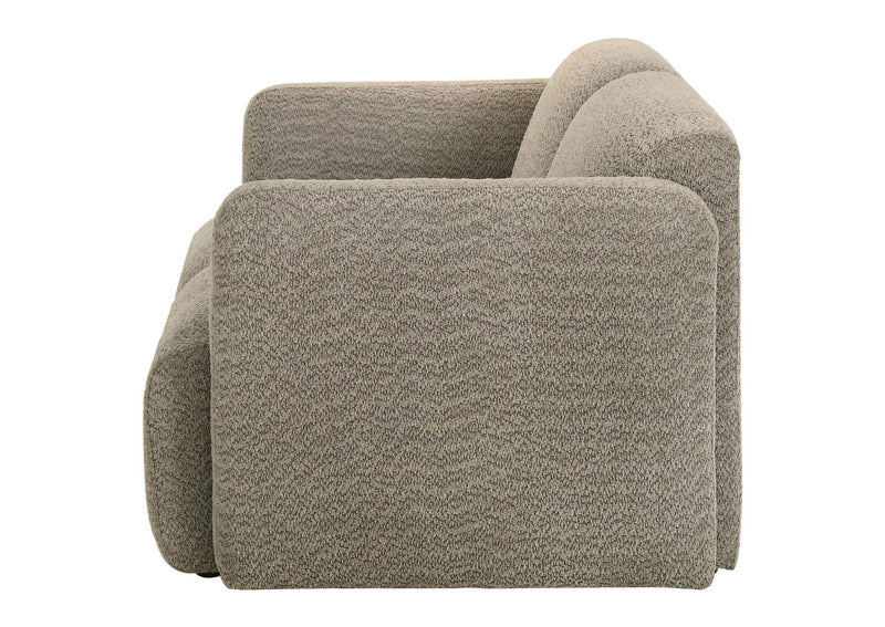509815 Dorset Fabric Upholstered Round Track Arm Loveseat Brown