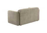 509815 Dorset Fabric Upholstered Round Track Arm Loveseat Brown