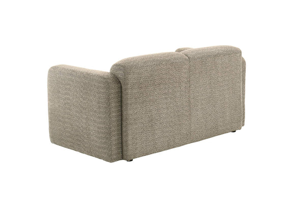 509815 Dorset Fabric Upholstered Round Track Arm Loveseat Brown