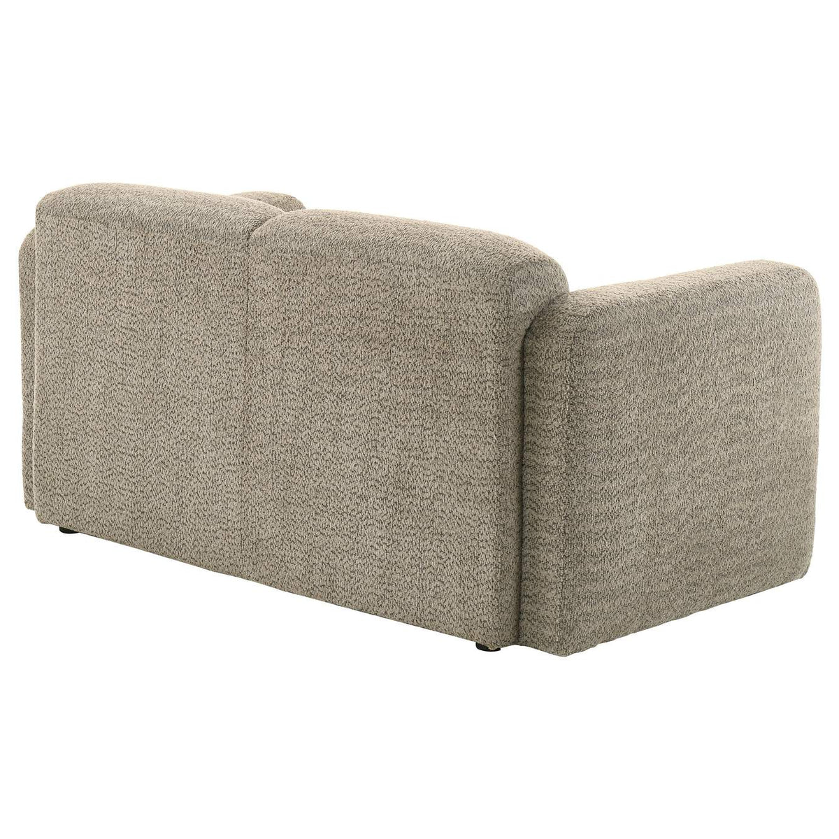 509815 Dorset Fabric Upholstered Round Track Arm Loveseat Brown
