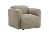509816 Dorset Fabric Upholstered Round Track Arm Accent Chair Brown