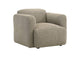 509816 Dorset Fabric Upholstered Round Track Arm Accent Chair Brown