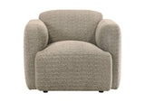 509816 Dorset Fabric Upholstered Round Track Arm Accent Chair Brown