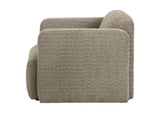 509816 Dorset Fabric Upholstered Round Track Arm Accent Chair Brown