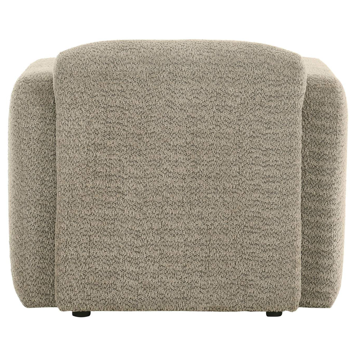 509816 Dorset Fabric Upholstered Round Track Arm Accent Chair Brown
