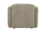 509816 Dorset Fabric Upholstered Round Track Arm Accent Chair Brown