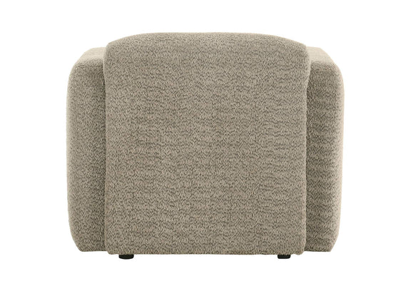 509816 Dorset Fabric Upholstered Round Track Arm Accent Chair Brown