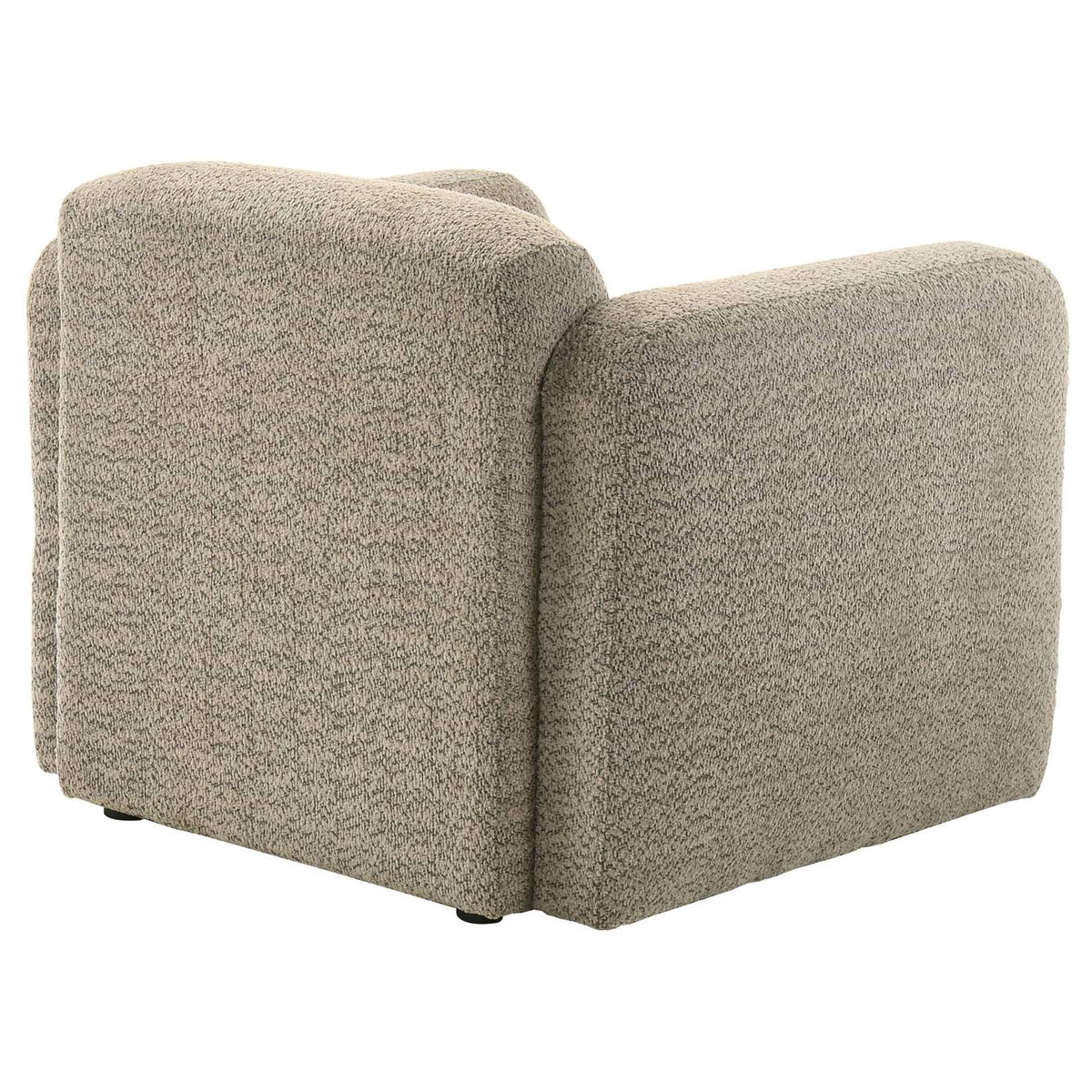 509816 Dorset Fabric Upholstered Round Track Arm Accent Chair Brown