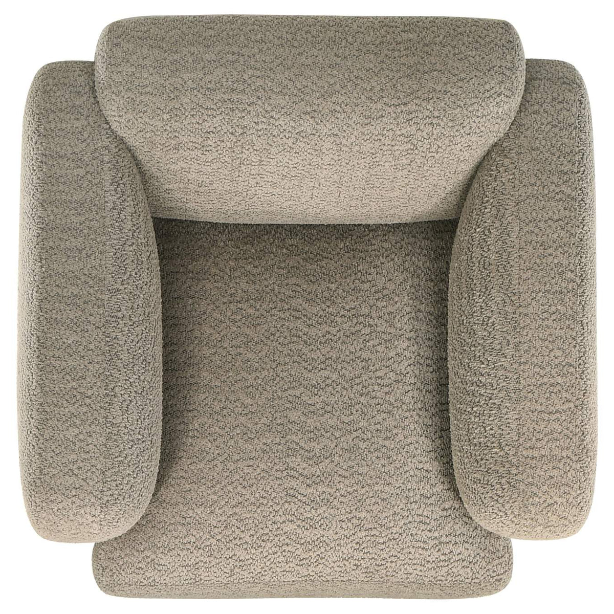 509816 Dorset Fabric Upholstered Round Track Arm Accent Chair Brown