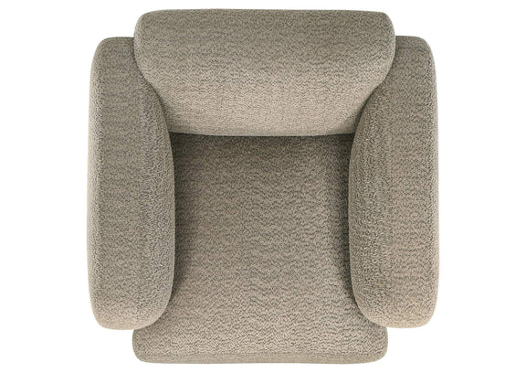 509816 Dorset Fabric Upholstered Round Track Arm Accent Chair Brown
