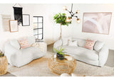 Isabella 2-piece Faux Sheepskin Upholstered Sofa Set Natural