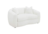 509871-S2 Isabella 2-piece Faux Sheepskin Upholstered Sofa Set Natural
