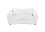 509871-S2 Isabella 2-piece Faux Sheepskin Upholstered Sofa Set Natural