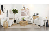 Isabella 3-piece Faux Sheepskin Upholstered Sofa Set Natural