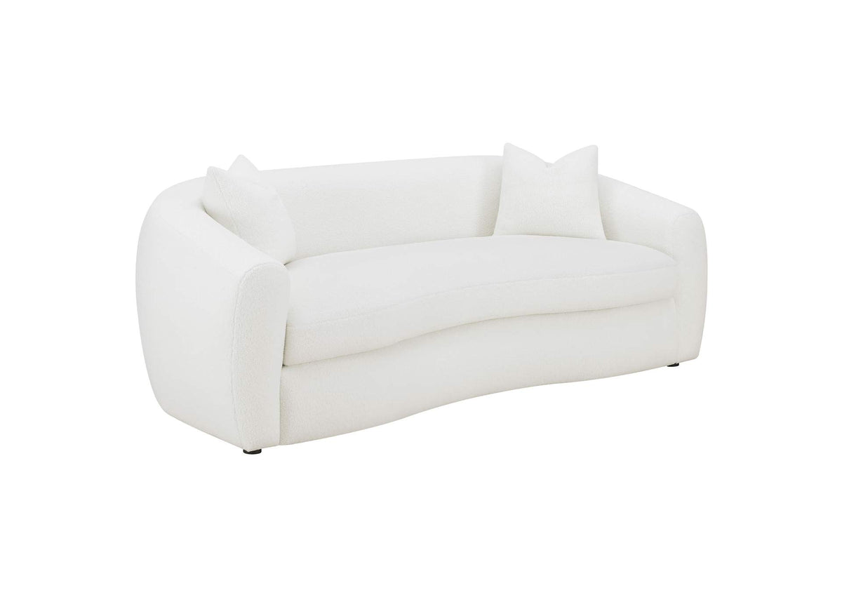 509871 Isabella Faux Sheepskin Upholstered Sofa Natural