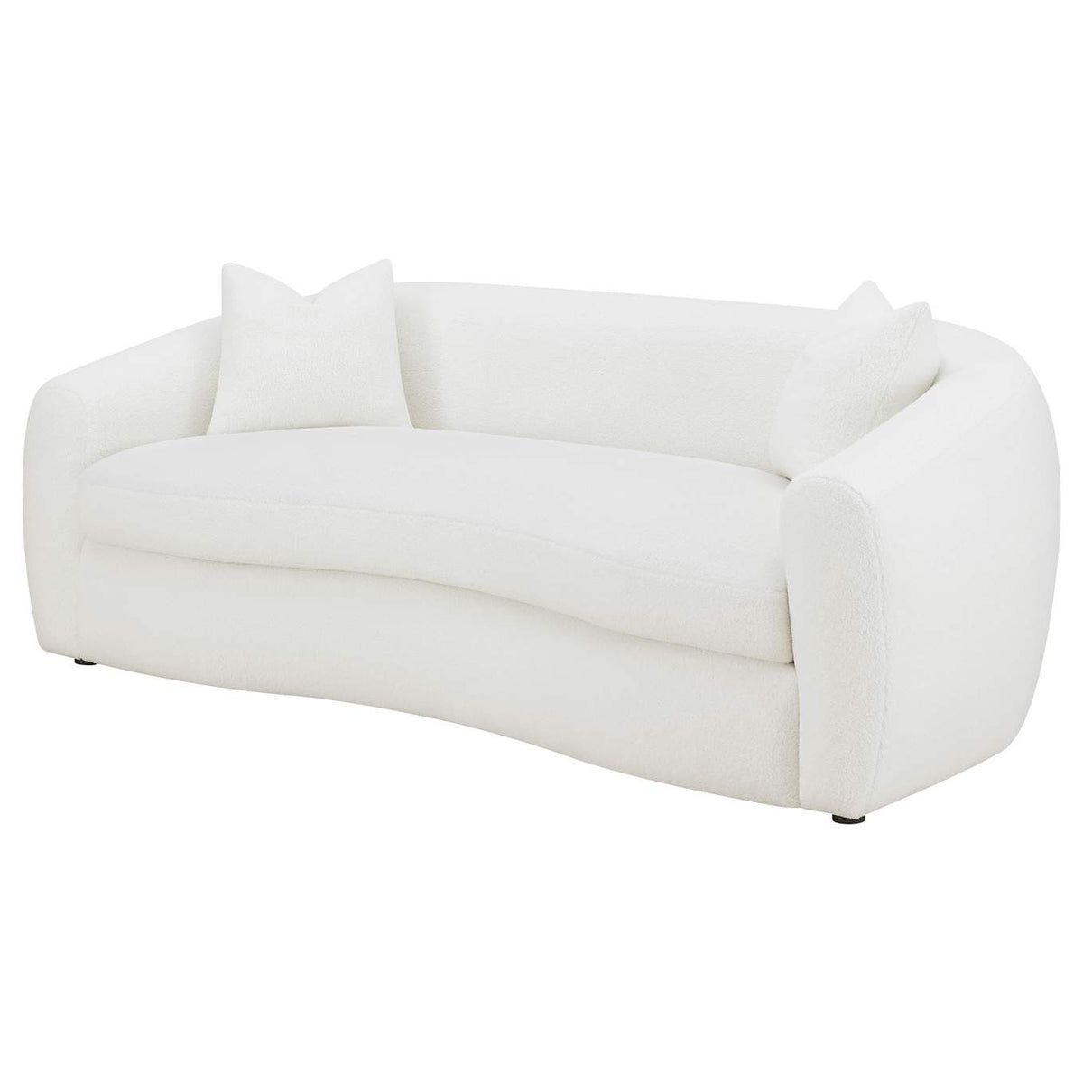 509871 Isabella Faux Sheepskin Upholstered Sofa Natural