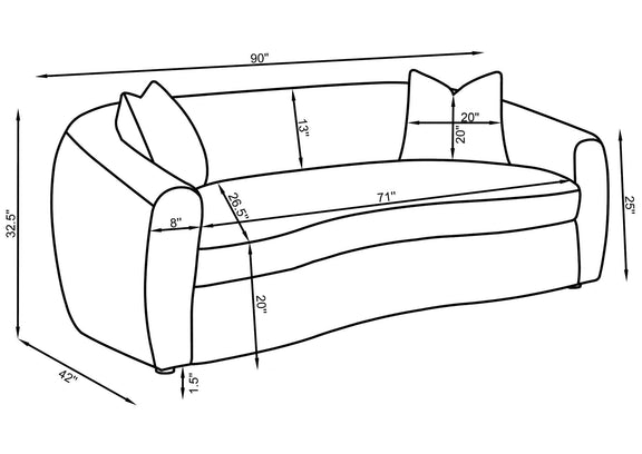 509871 Isabella Faux Sheepskin Upholstered Sofa Natural