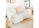 509872 Isabella Faux Sheepskin Upholstered Loveseat Natural