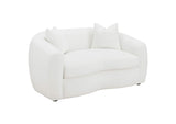 509872 Isabella Faux Sheepskin Upholstered Loveseat Natural