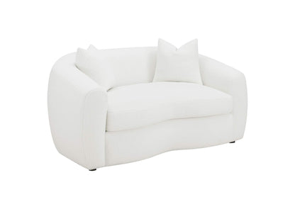 509872 Isabella Faux Sheepskin Upholstered Loveseat Natural