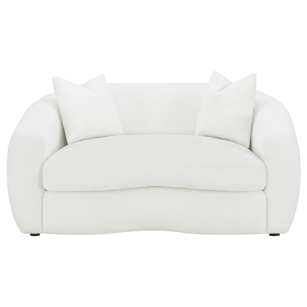 509872 Isabella Faux Sheepskin Upholstered Loveseat Natural