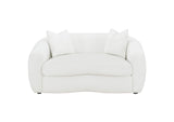 509872 Isabella Faux Sheepskin Upholstered Loveseat Natural