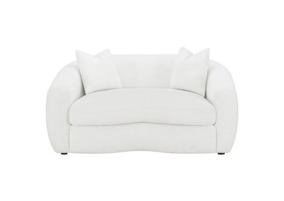 509872 Isabella Faux Sheepskin Upholstered Loveseat Natural