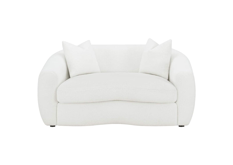 509872 Isabella Faux Sheepskin Upholstered Loveseat Natural
