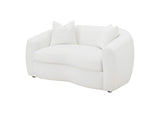 509872 Isabella Faux Sheepskin Upholstered Loveseat Natural