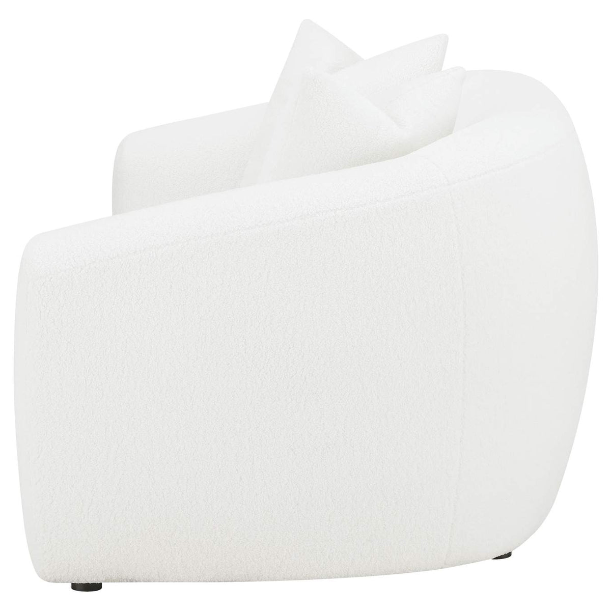 509872 Isabella Faux Sheepskin Upholstered Loveseat Natural