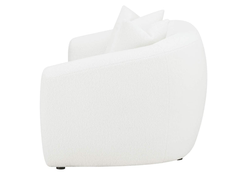 509872 Isabella Faux Sheepskin Upholstered Loveseat Natural