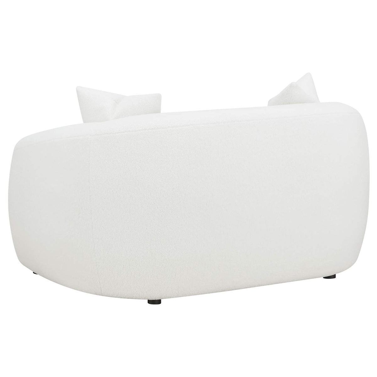 509872 Isabella Faux Sheepskin Upholstered Loveseat Natural
