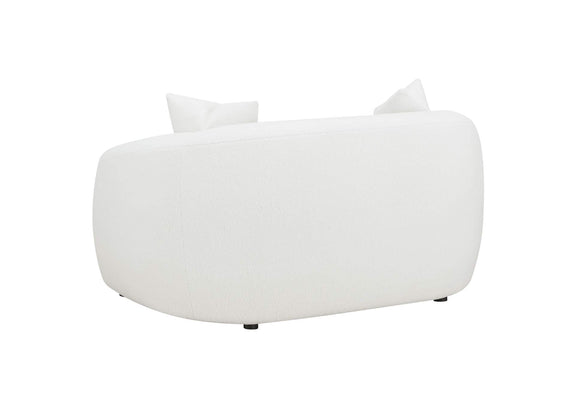 509872 Isabella Faux Sheepskin Upholstered Loveseat Natural