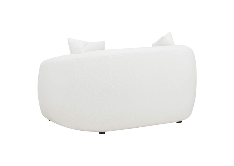 509872 Isabella Faux Sheepskin Upholstered Loveseat Natural