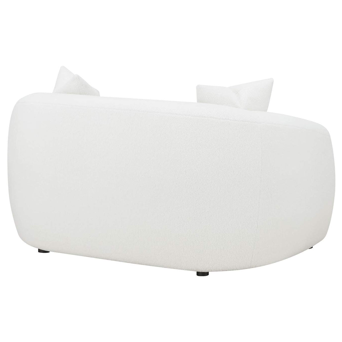 509872 Isabella Faux Sheepskin Upholstered Loveseat Natural
