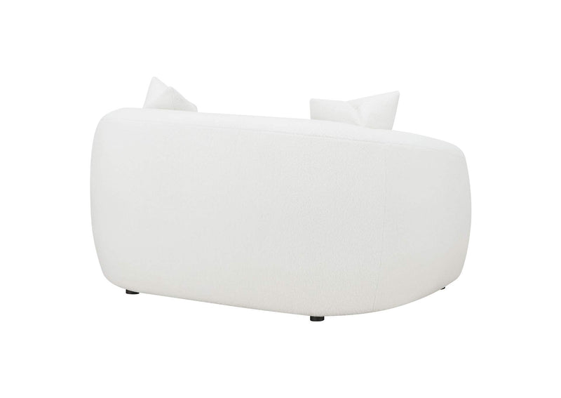 509872 Isabella Faux Sheepskin Upholstered Loveseat Natural