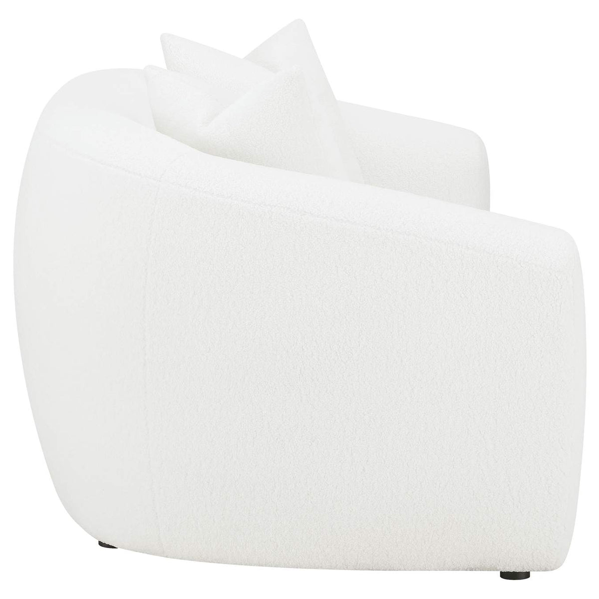 509872 Isabella Faux Sheepskin Upholstered Loveseat Natural