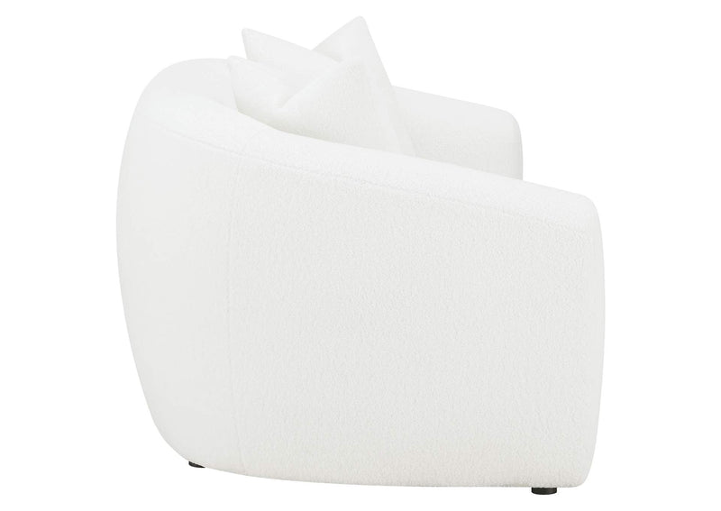 509872 Isabella Faux Sheepskin Upholstered Loveseat Natural