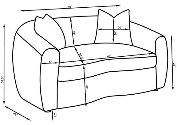 509872 Isabella Faux Sheepskin Upholstered Loveseat Natural