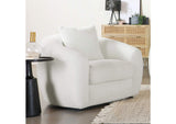 509873 Isabella Faux Sheepskin Upholstered Accent Chair Natural