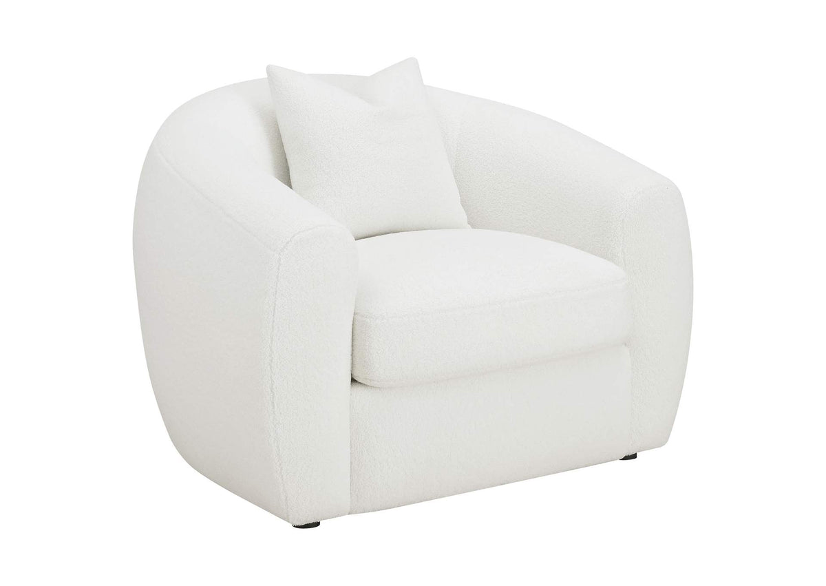 509873 Isabella Faux Sheepskin Upholstered Accent Chair Natural
