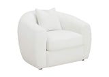 509873 Isabella Faux Sheepskin Upholstered Accent Chair Natural
