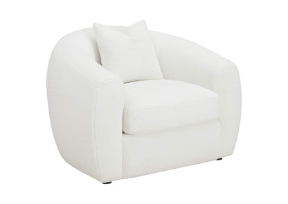509873 Isabella Faux Sheepskin Upholstered Accent Chair Natural